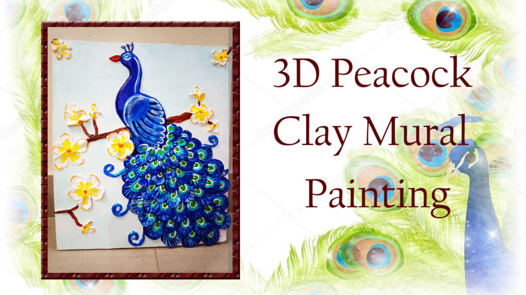 Marvellous 3DPeacock mural wall decor, ceramic Clay craft