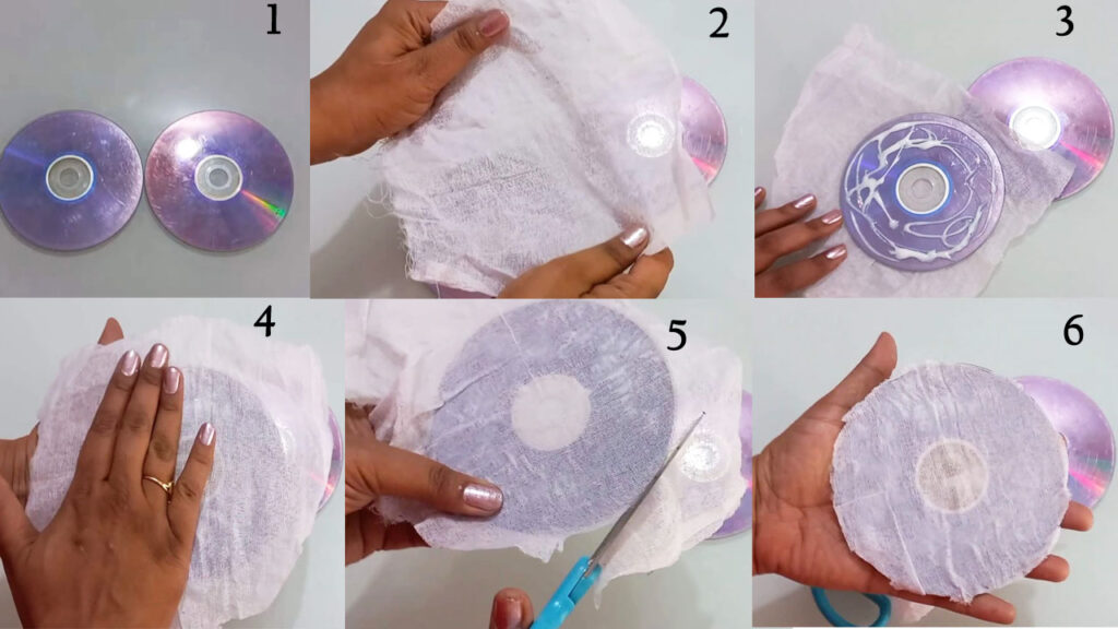 Make beautiful set of 3 wall decor from waste Cds and Eco friendly paper plate